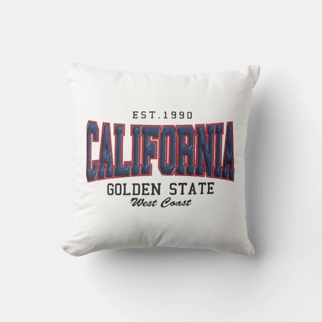 3D California  Throw Pillow (Front)