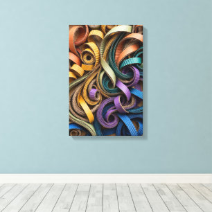 3D Cardboard Swirls Wall Art - Colourful Quilling