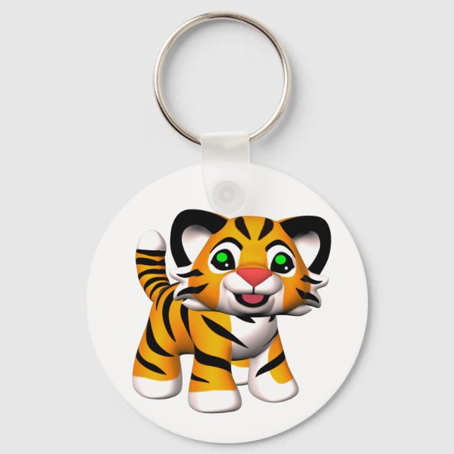 3D Cartoon Tiger Cub Keychains (Front)