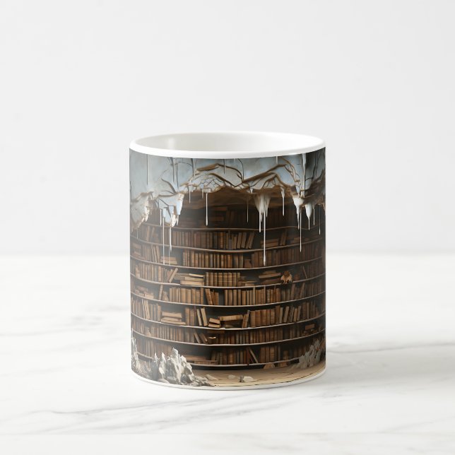 3D Cave Bookshelf  Mug (Center)