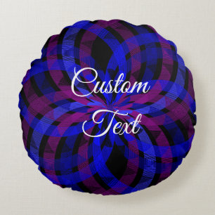 3D Center Flower Petal Round Pillow