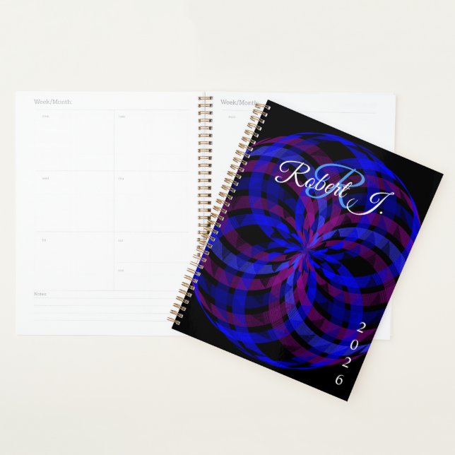 3D Center Geometric Flower Petal Spiral Planner (Display)