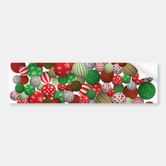 3D Christmas Balls Bumper Sticker (Front)