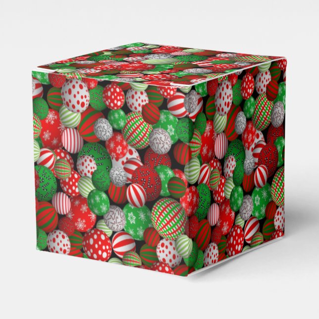 3D Christmas Balls Favor Box (Front Side)