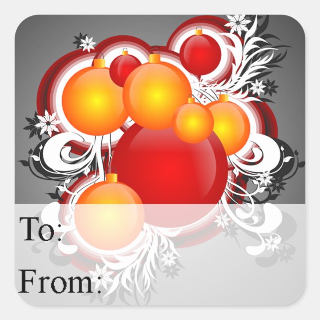 3D Christmas Ornaments Gift Tag (Front)