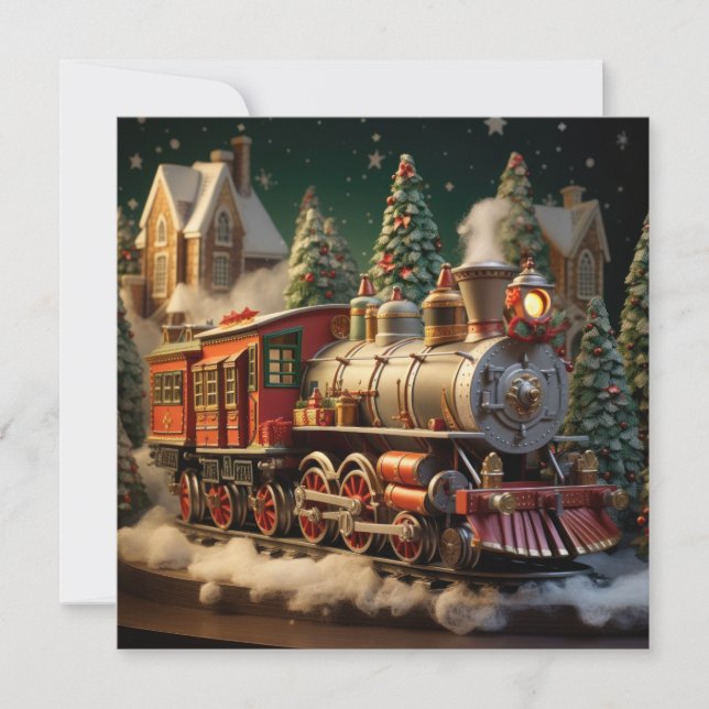 3D Christmas Train Greeting Card (Front)