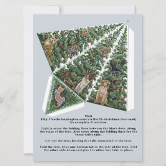 3D Christmas Tree Card with Cats and Dogs Pop Up