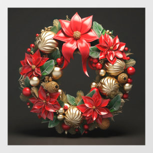 3D Christmas Wreath Window Cling