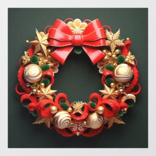 3D Christmas Wreath Window Cling