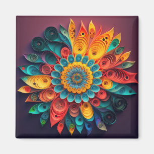 3D Colourful Flower Magnet