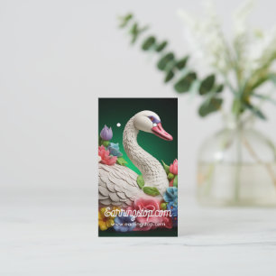 3D Colourful Swan Pattern Earring Cards