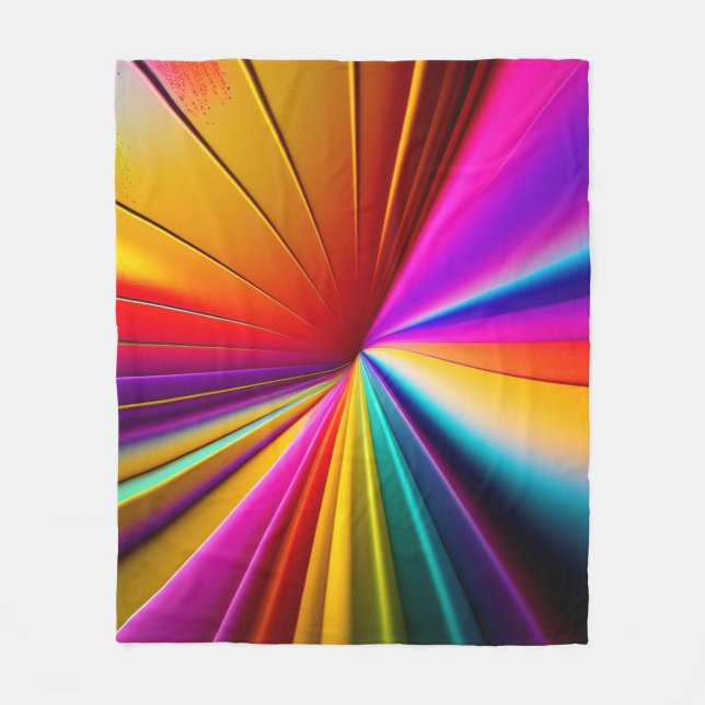 3D Colours Rays Abstract Geometric Fleece Blanket (Front)