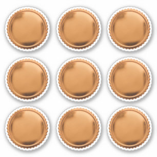 3D Copper Foil Seal Starburst Award Medal x9