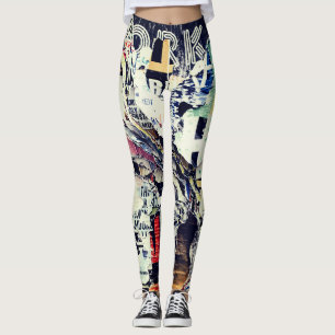3D Creative Typography Texture  Leggings