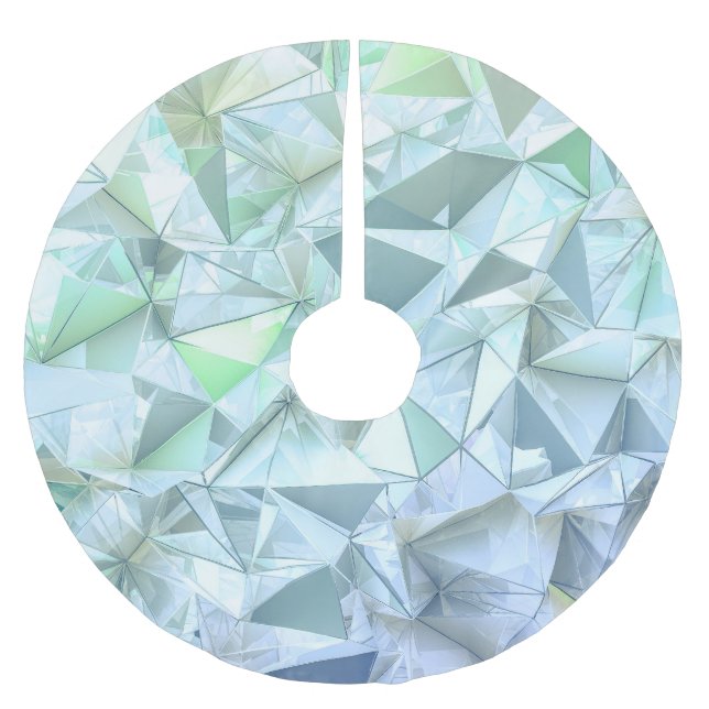 3D crystal triangle, illustrative rendering. Brushed Polyester Tree Skirt (Front)