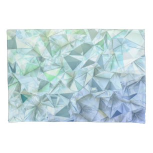 3D crystal triangle, illustrative rendering. Pillowcase