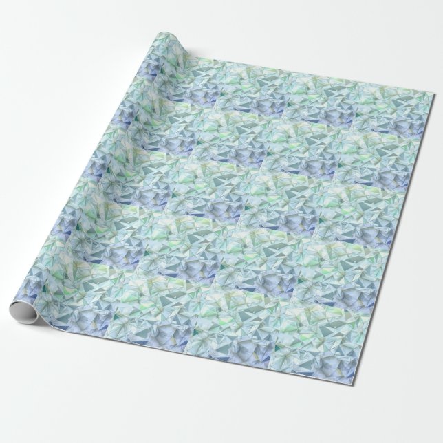 3D crystal triangle, illustrative rendering. Wrapping Paper (Unrolled)