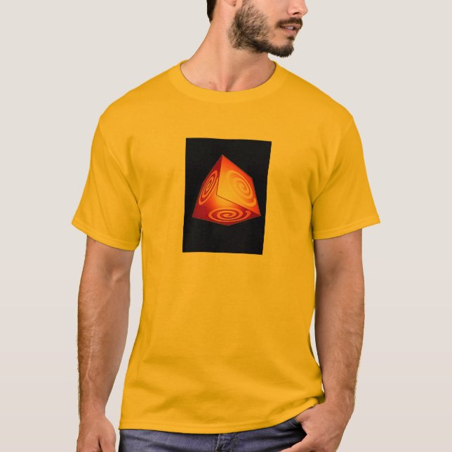 3D Cube with Pinwheel Design T-Shirt (Front)