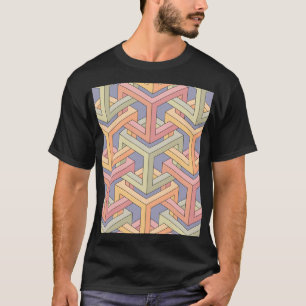 3D Cubes, Optical Illusion Pattern. T-Shirt
