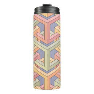 3D Cubes, Optical Illusion Pattern. Thermal Tumbler