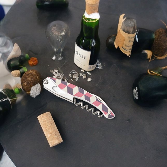 3d Cubes Pattern Corkscrew (Corkscrew Bottle Opener)