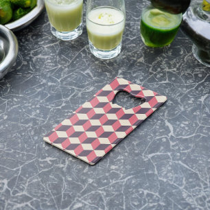3d Cubes Pattern Credit Card Bottle Opener