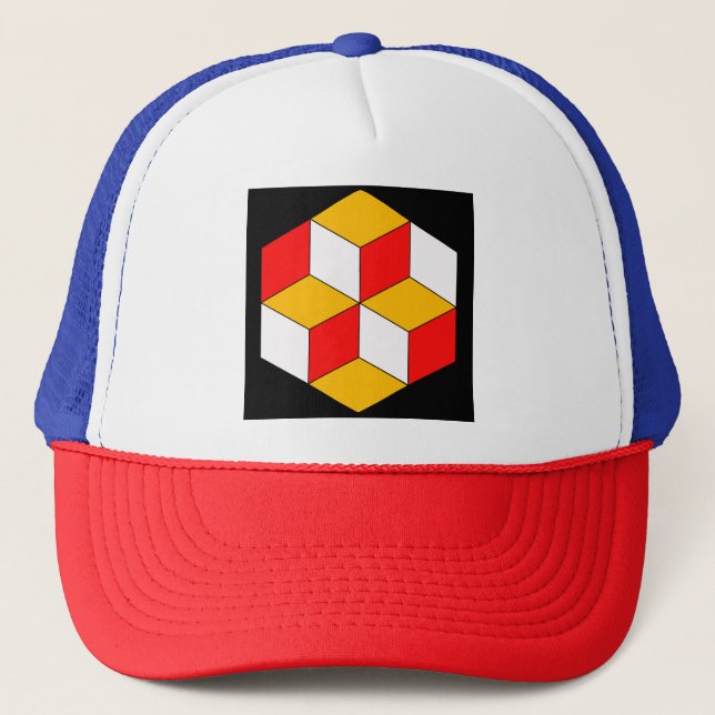 3d cubes trucker hat (Front)