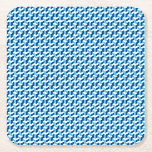 3D cubic fractal Square Paper Coaster