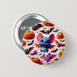 3D cute bats halloween 2 Inch Round Button