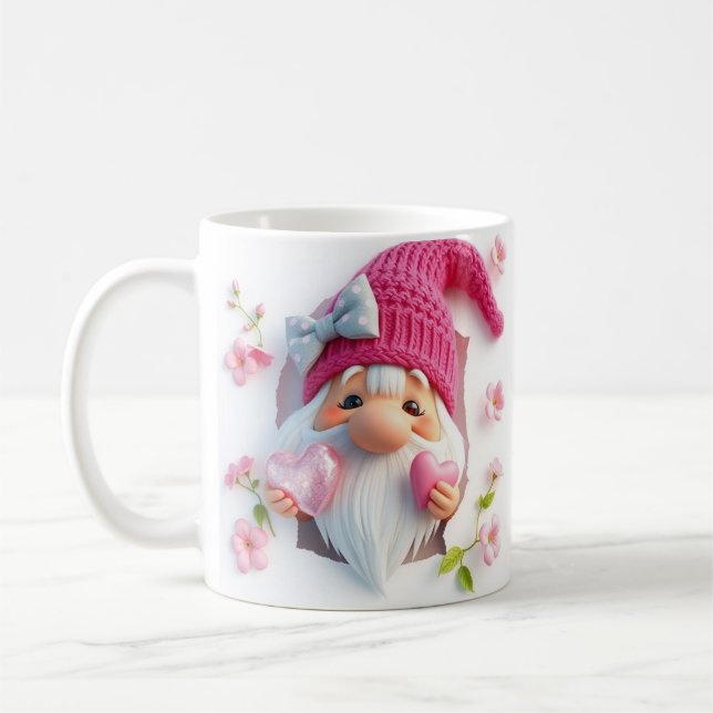 3d cute gnome mug wrap, 3d design mug wrap (Left)