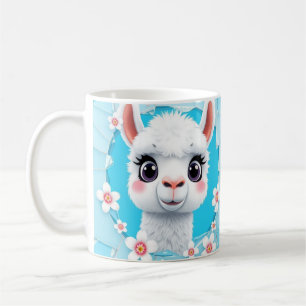 3d cute llama mug wrap, 3d mug design