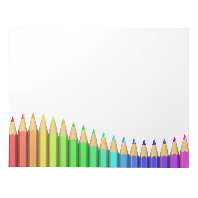 3D cute rainbow crayons Notepad (Front)