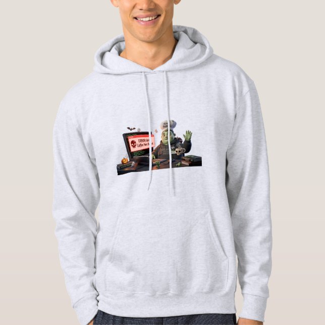 3D Cute Zombie Programmer Chef - Error 666 Coffee  Hoodie (Front)