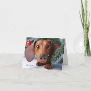 3D Dachshund Animated Christmas Card