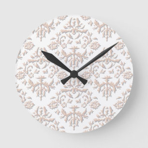 3D Damasks Round Clock