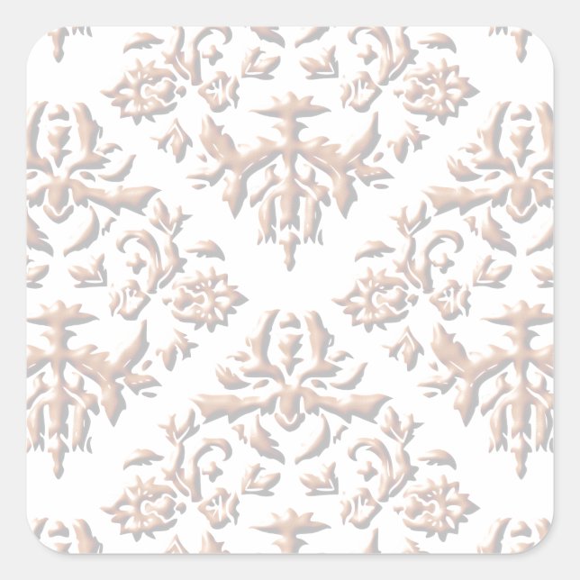3D Damasks Square Sticker (Front)