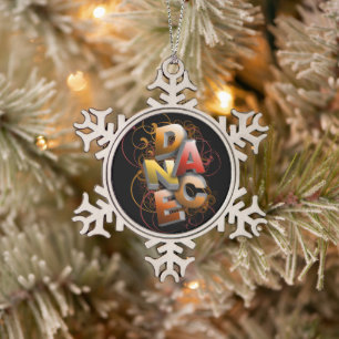 3D Dance (fall) Snowflake Pewter Christmas Ornamen Ornament