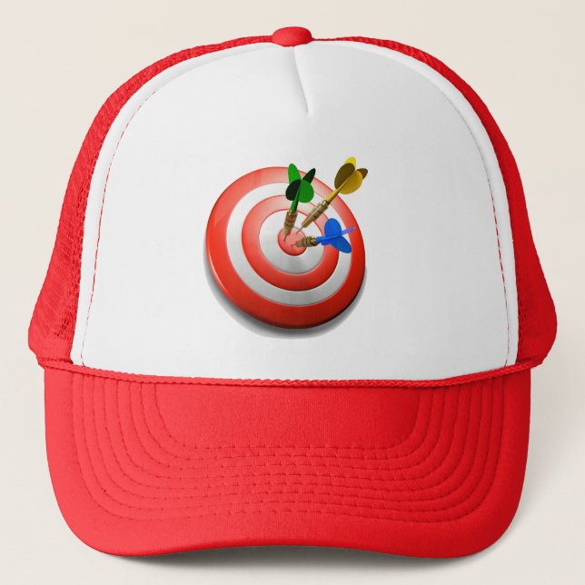 3D Darts BullsEYE BallCap Trucker Hat (Front)