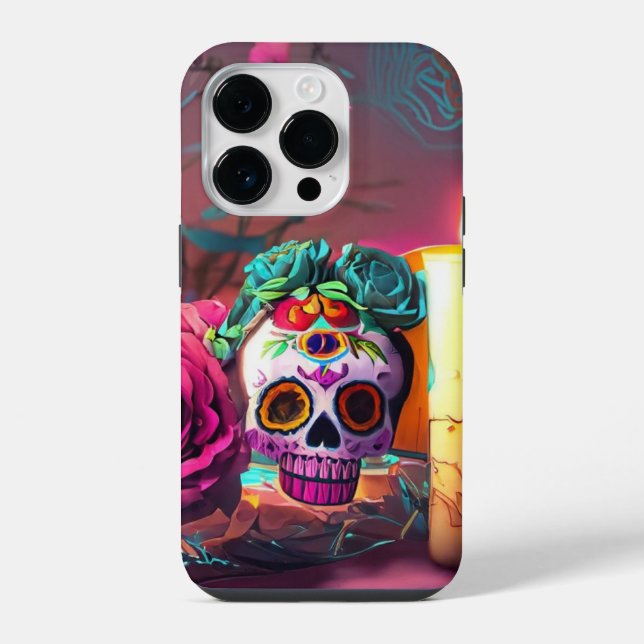 3D Day of the Dead iPhone Case (Back)