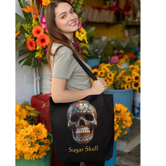 3D Day of the Dead skull, custom Tote Bag (Creator Uploaded)