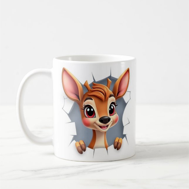 3d deer wrap mug, 3d mug design (Left)