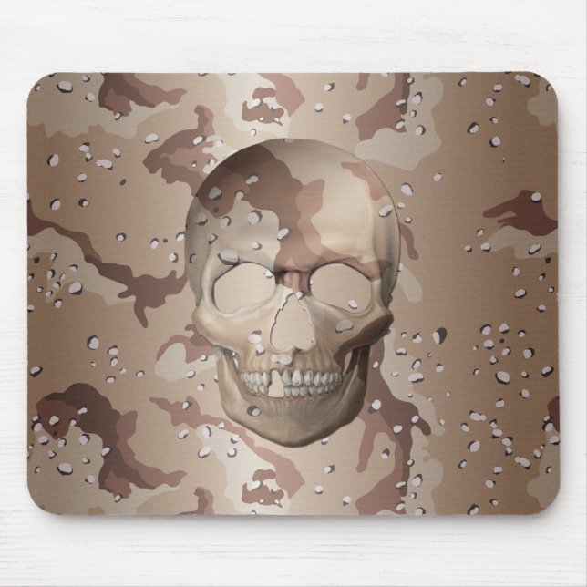 3D Desert Camo Skull Mouse Pad (Front)