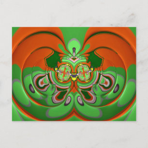 ~ 3D Design Pattern ~ Christmas Colours~ Postcard