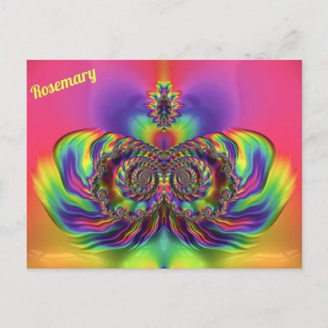~ 3D Design Pattern ~ Multi Colours ROSEMARY Postcard (Front)