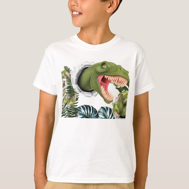 3D Dinosaur Birthday T-Shirt (Front)
