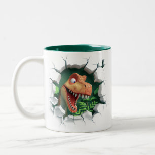 3D Dinosaur Hot Cocoa Kids Two-Tone Coffee Mug