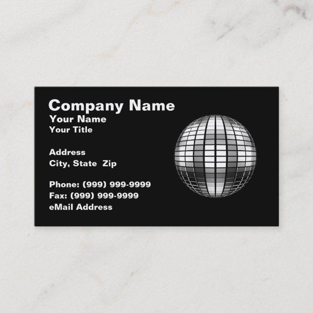 3D Disco Mirror Ball Business Card (Front)