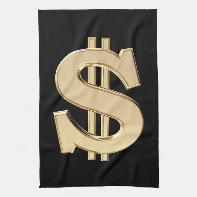 3D dollar sign Kitchen Towel (Vertical)