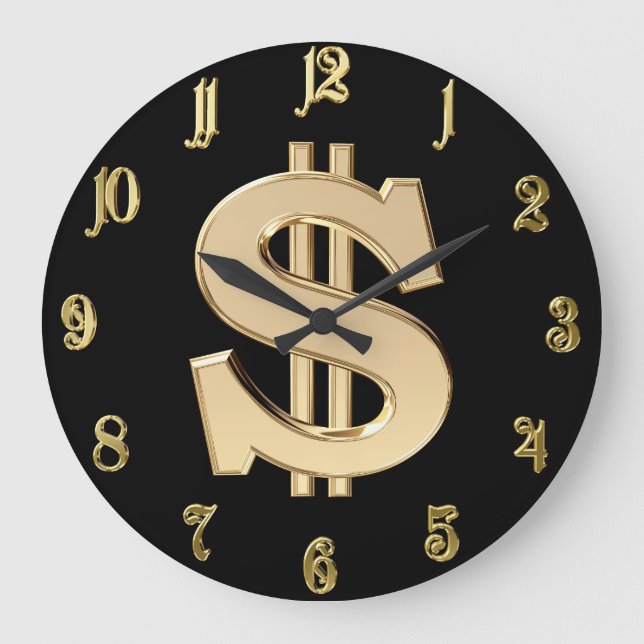 3D dollar sign Large Clock (Front)