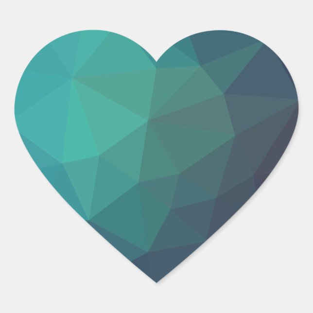 3d effect blue origami broken heart sticker (Front)